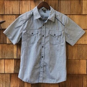 POP Icon Clothing Mens Button Up Black&White Check